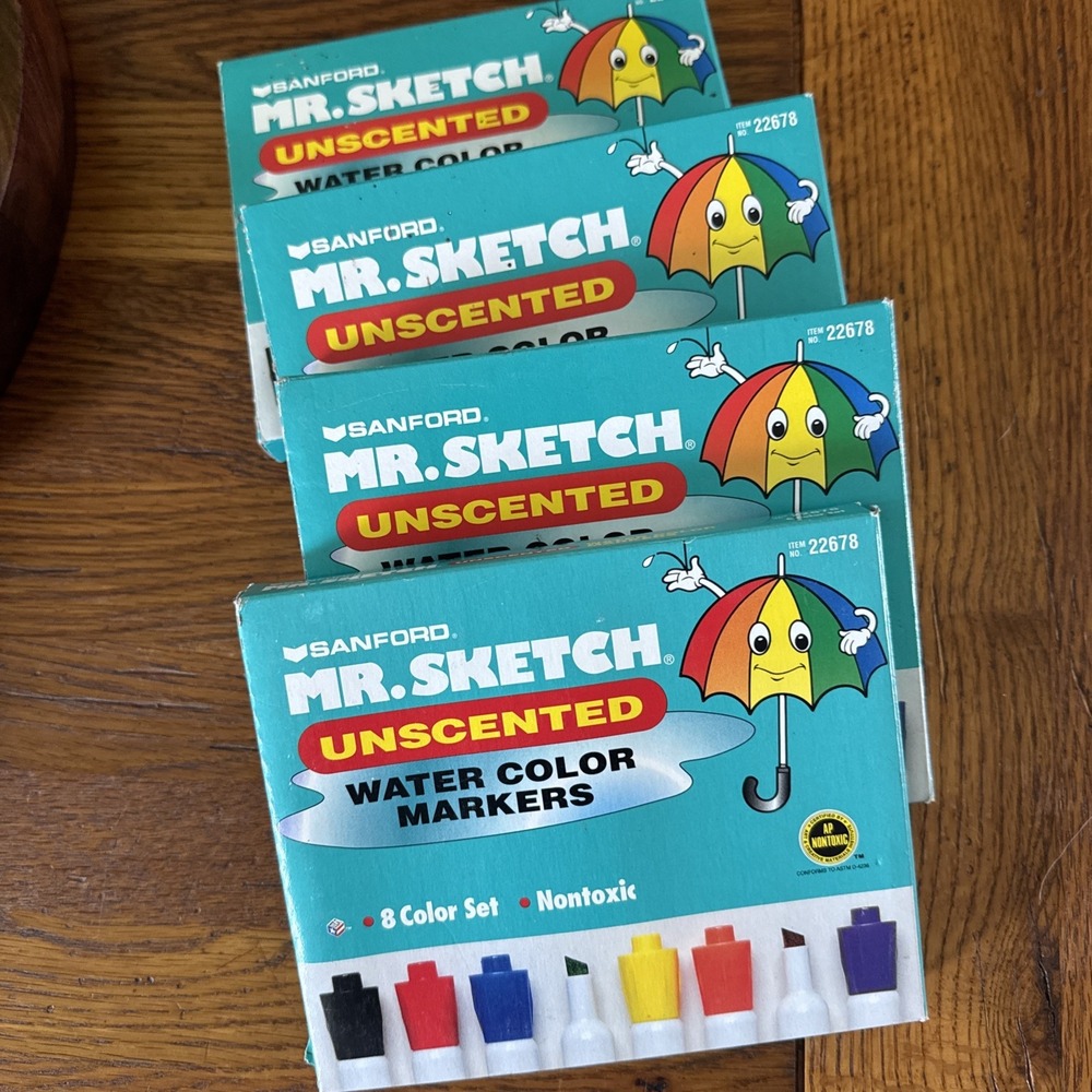 Mr Sketch 1997 Sanford 8 Unscented Non Toxic Water Color Markers Made In USA